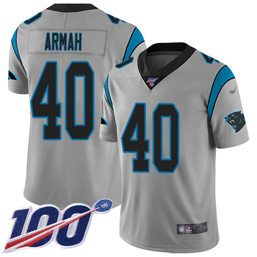 Carolina Panthers Limited Silver Youth Alex Armah Jersey NFL Football #40 100th Season Inverted Legend